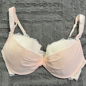 Adore Me Blush and Ivory Lace Bra